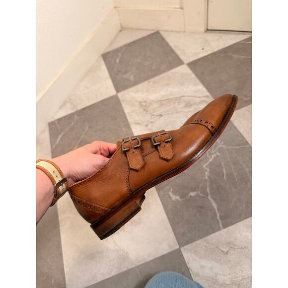 3DM Lifestyle Mens Double Monk Strap Dress Shoes Size 8 Cognac Leather Old Money main image 8